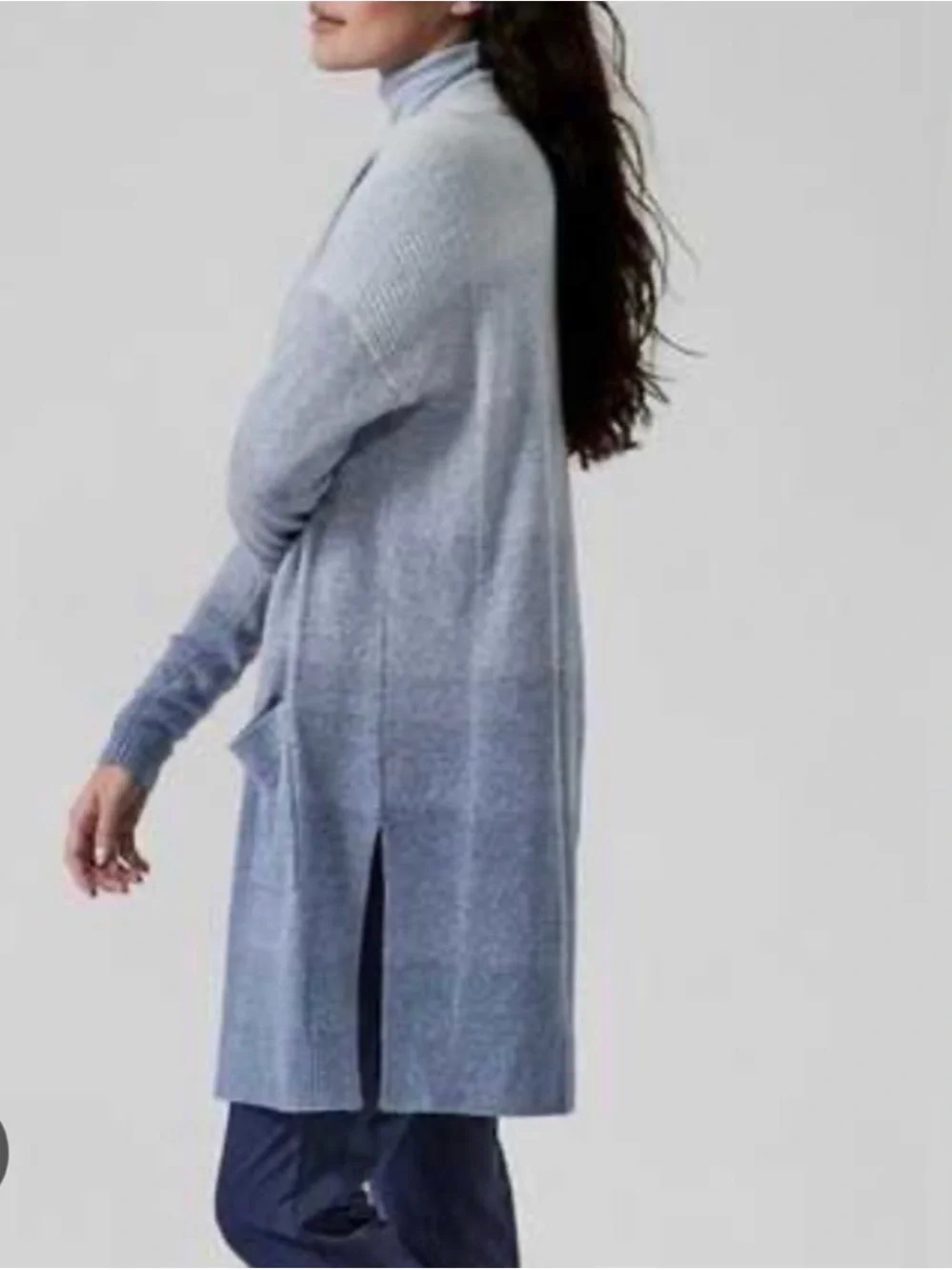 Athleta Ombre Spirit Wool Cashmere Duster Cardigan Longline Coatigan Small